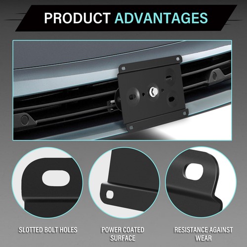 No Drill Front Bumper License Plate Mount Bracket Holder Compatible with Hond... - Picture 5 of 6