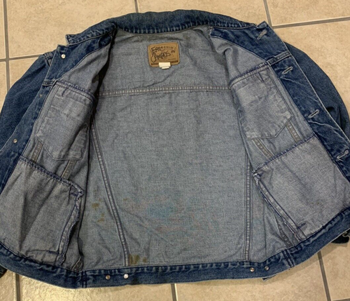 Youth Boy's 2XL (Age 13-14) GAP Dark Wash Denim Blue Jean Trucker Jacket - Picture 2 of 9