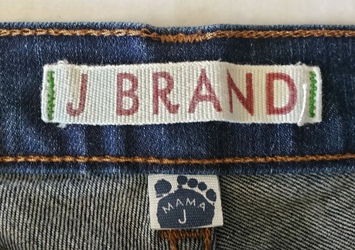 J Brand Mama J Jeans Gr. 32 Capri Bleistift Umstandsmode Seitenteile blau polierte Waschung - Bild 2 von 5