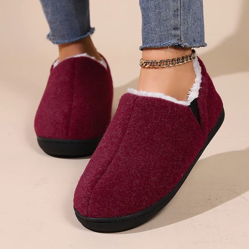 Winter Plush Slippers Antiskid Warm Cotton Fur Fluffy Shoes Casual Furry Shoes - Picture 7 of 10