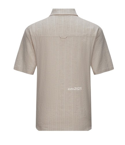 Retro Linen Blend Short Sleeve Shirt Mens Casual Lapel Collar Shirt Loose Jacket - Bild 6 von 25