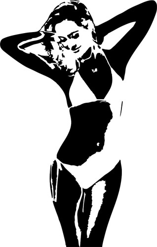 Sexy Girl Wall Decal Lady Wall Sticker Bikini Woman Vinyl Graphics Mural Mancave - Picture 8 of 10