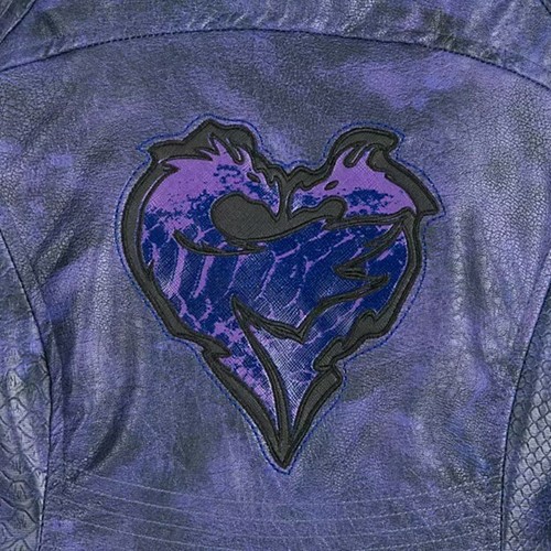 Disney Store Mal Girls Moto Jacket Descendants Faux Leather Costume Coat NEW - Picture 3 of 6