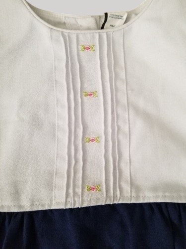 * LITTLE BILLY Navy Blue and White Dress Jacket Hat Set Girls Size 6 - Picture 7 of 11