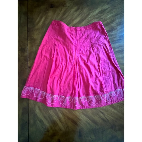 NWT! Nine West Embroidered Grenada A-Line Bright Hot Pink Midi Skirt - Size 8 - Bild 2 von 5