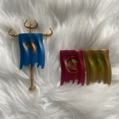 Mega Bloks 3 Red Gold Blue Dragon Castle Flag Banner & 1 Post - Picture 4 of 4