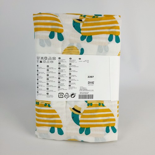 Ikea Duvet Cover 1 & Pillowcase Crib RÖRANDE 43x49" / 14x22" Turtle Yellow - Picture 2 of 3