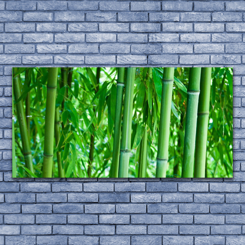 Bambou Tige tableau en verre 140x70 pour salon zen et lumineux