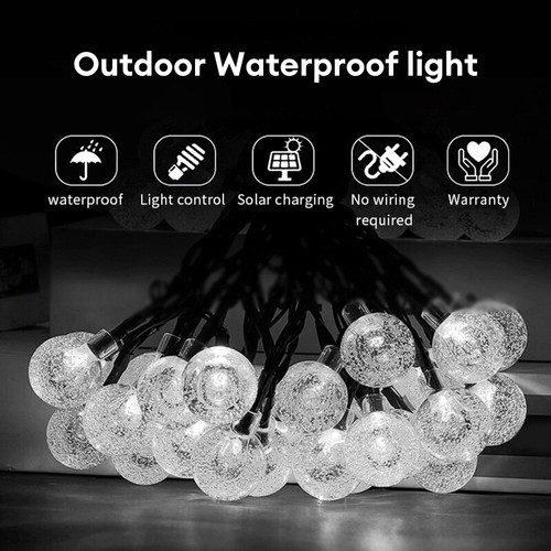 23Ft 50 LED Outdoor Solar Powered String Lights for Patio Yard Porch Party Decor - Picture 4 of 16