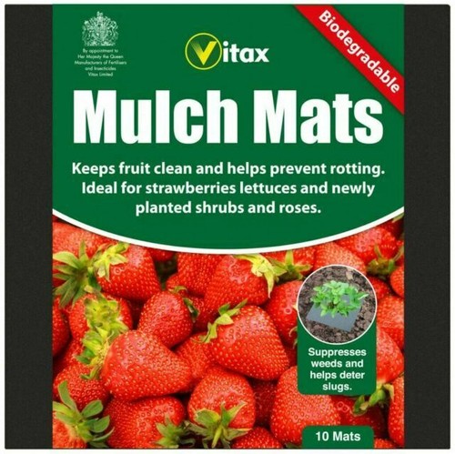 Vitax Biodegradable Mulch Mats for Strawberries Shrubs Plants & Roses Pack of 10 - Picture 1 of 1