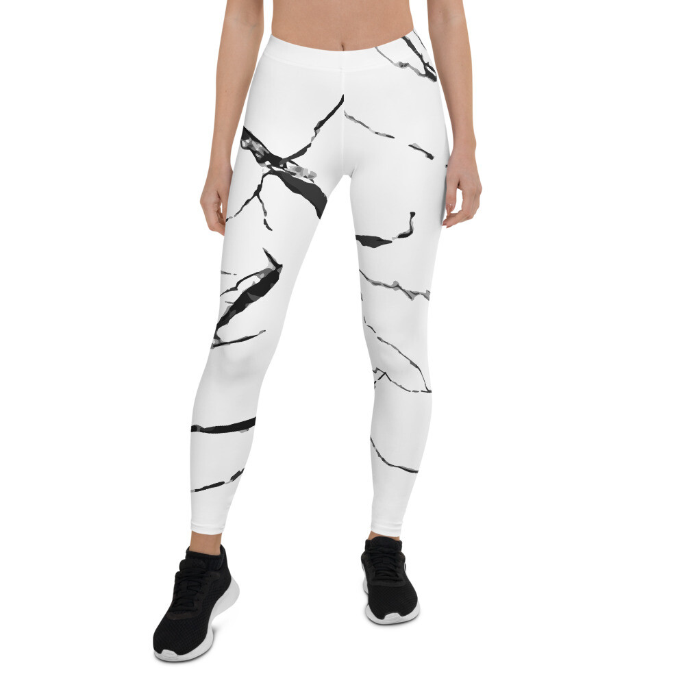 Premium Women's Leggings Marble Pattern All Over Print Leggings