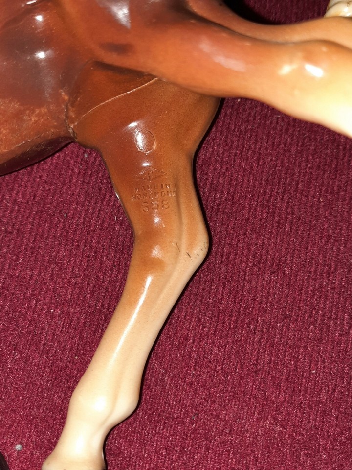 Vtg lot 1973 Louis Marx Toys Horse Nodding head Hong Kong diamond p 658