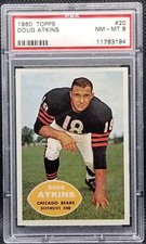 1960 Topps, PSA 8, DOUG ATKINS, #20, Chicago Bears, PSA 8, NM-MT, HOF