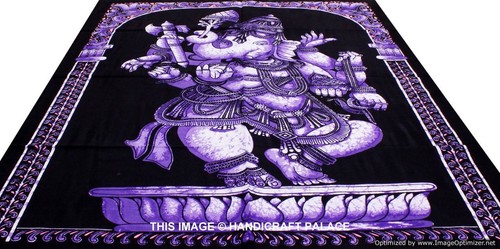 Hippie God da appendere al muro Lord Ganesh Ganesha indiano grande arazzo decorazione bohemien - Foto 11 di 15