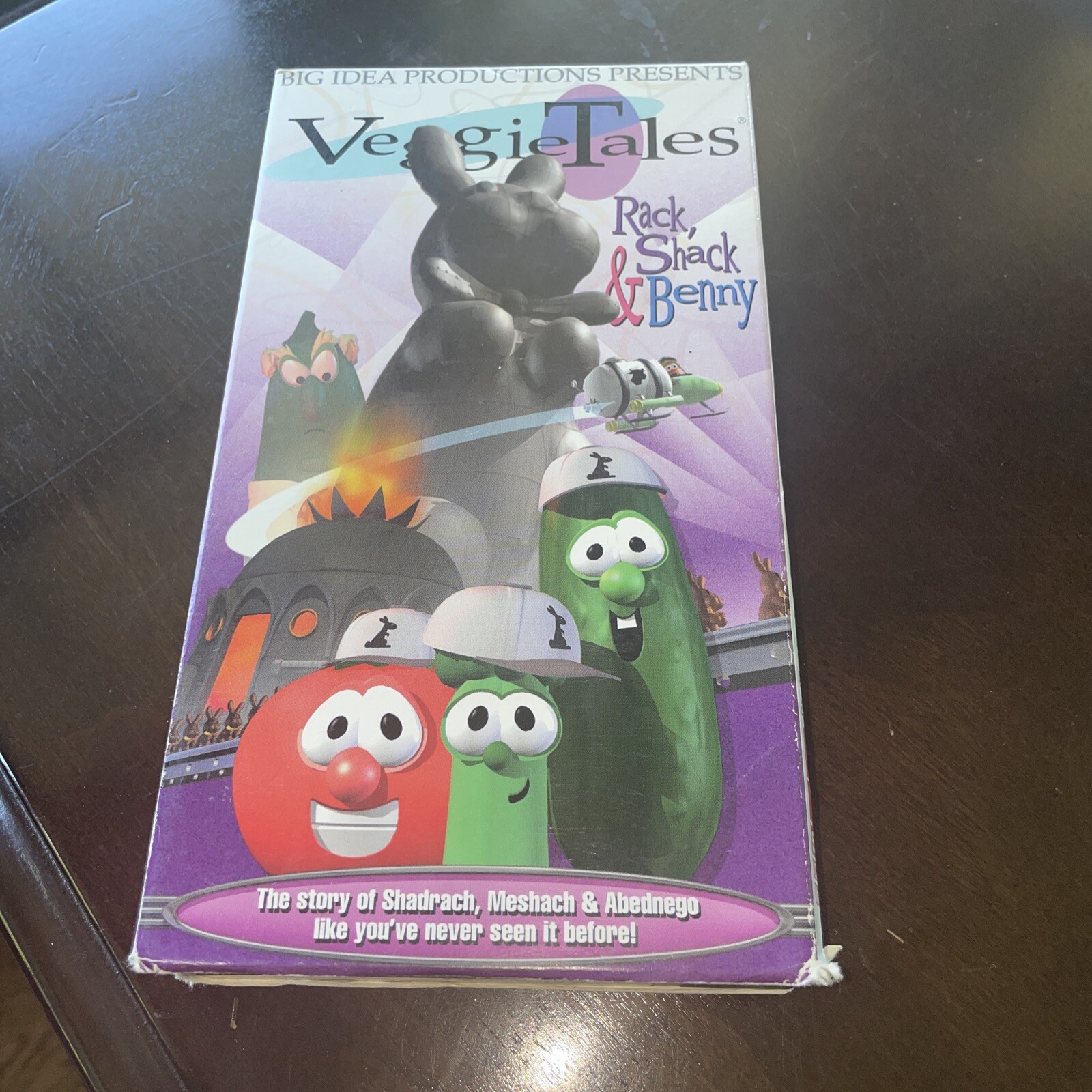 1995 Veggie Tales, VHS Tape Rack Shack & Benny BIG IDEA Bible Lessons D3B