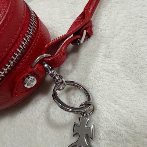 Vivienne Westwood Heart Shoulder Bag Red Leather Charm Orb Anglomania Japan Used - Picture 7 of 11