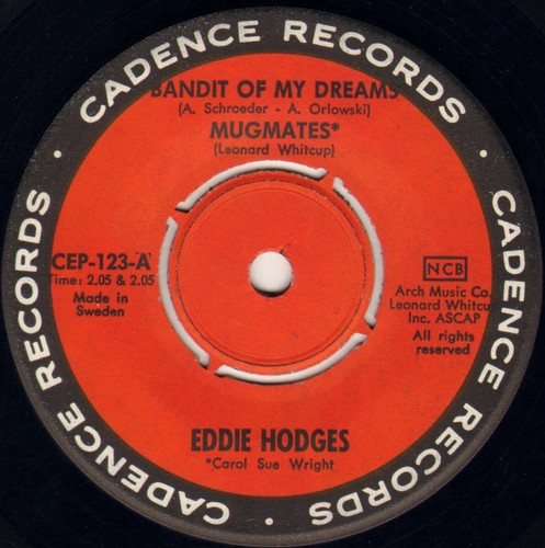 EDDIE HODGES "BANDIT OF MY DREAMS" TEEN ROCK EP 1962 CADENCE 123 - Picture 3 of 4