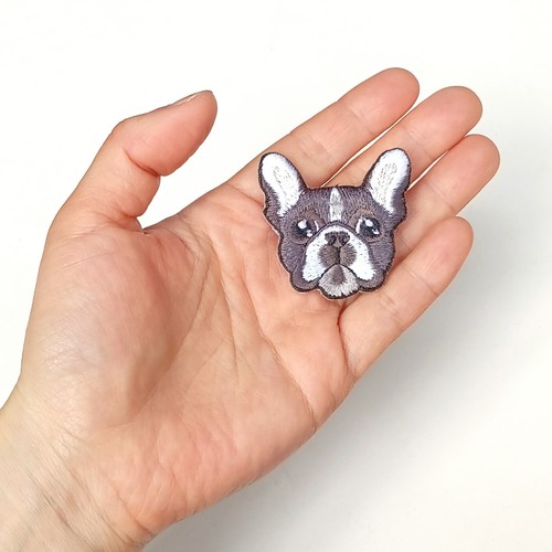 Brooch Backpack Tote Bag Pin Embroidery Cartoon Lifelike Beagle Bulldog Cute Dog - Picture 6 of 10
