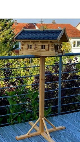Vogelhaus, Luxus Vogelhaus XL ,Holz, Handarbeit, Blockhausstil - Imagen 9 de 9