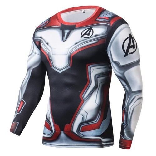 Avengers Alliance 4 Long Sleeved Battle Suit Marvel Compression shirt Gym Fitnes - Picture 1 of 27