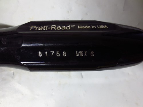 Pratt-Read 81758 Flat Head Slotted 5/16"x6" Zinc Plated Screwdriver W 3/8" drive - Picture 2 of 5