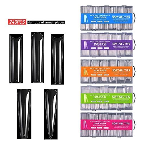 Long Fake Nails - Square Shaped Ballerina Nails Tips 240pcs Full Cover Square - Bild 4 von 6