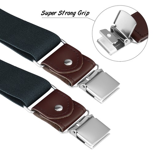 Buyless Fashion Suspenders for Men 48" Elastic Adjustable Straps 1 1/4" Y Shape - Picture 44 of 84