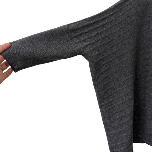 Kenar Gray Cashmere Oversized Ribbed Dolman Sleeve Sweater Womens Large - Picture 3 of 4