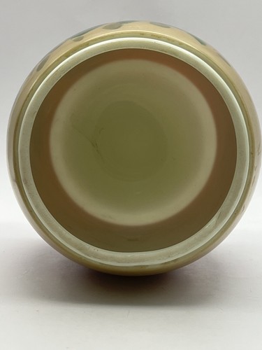 Vintage Hand Painted Milk Glass BISCUIT Cookie Trinket Jar w/ Brass Lid ROSES - Picture 18 of 21
