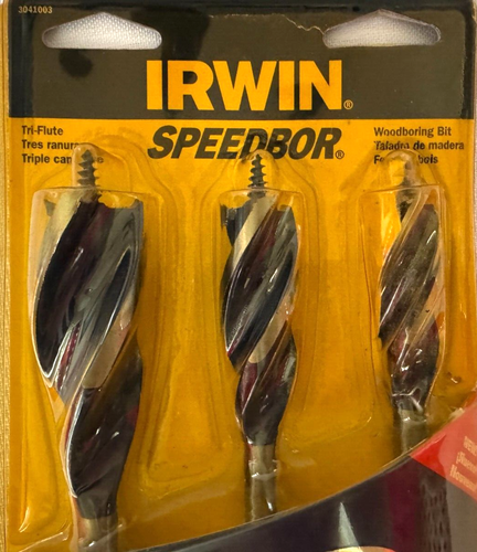 Irwin Speedbor Juego de Brocas para Perforar Madera Tri-Flauta 6", 5/8, 3/4, 1" Nuevo 3041003 - Imagen 3 de 5