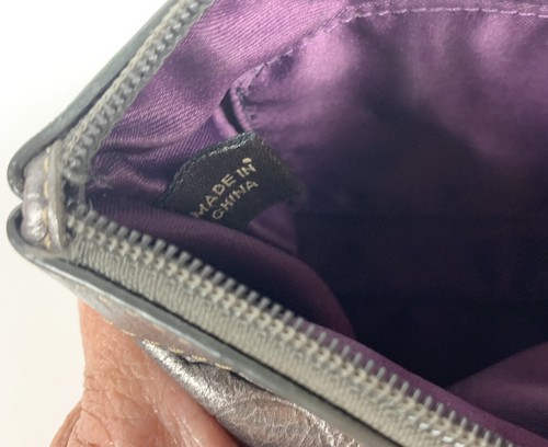 Coach Signature Metallic Silber geprägtes Leder gebraucht, Top Zustand - Bild 6 von 11