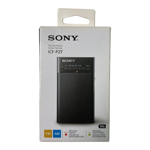 Sony ICF-P27 Portable Radio with 3.5mm Jack Tune into AM/FM Stations Anywhere