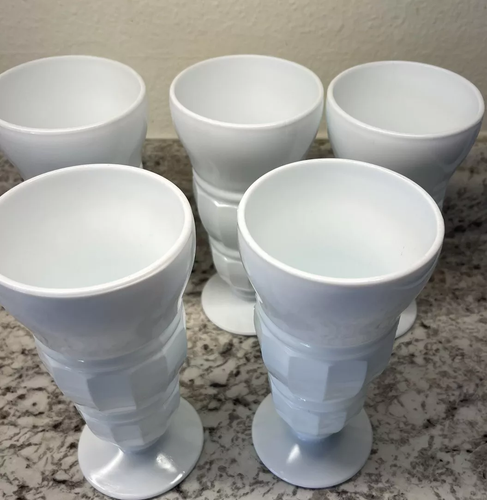 Vintage Indiana Milchglas Soda Eisbecher Gläser 6er Set, 7" hoch - Bild 5 von 9