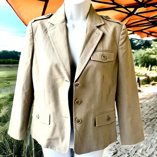 Club Monaco Khaki Sakko Blazer mit Corozo Knöpfen Damen Größe 4 Vintage 90er - Bild 7 von 15