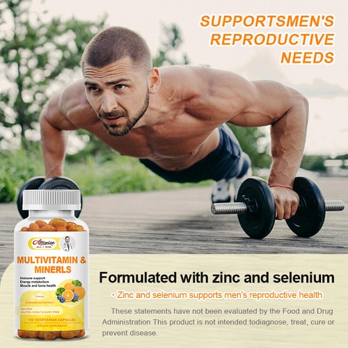 Multi Vitamin for Men 120 Capsules Mens Prostate Multivitamin Multimineral Daily - Picture 5 of 8