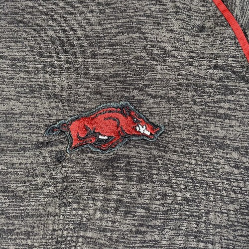 Colosseum Arkansas Razorbacks 1/4 Zip Pullover Gray Red Mens Size Large - Picture 3 of 13