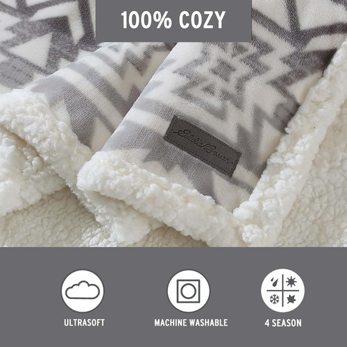 Super Soft Reversible Sherpa Fleece Throw Blanket 50x60 for Couch Bed Lounge - Picture 4 of 9