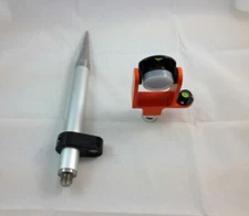 NEW SIDE BUBBLE MINI PRISM and 11.8in mini POLE 5/8x11 thread FOR TOTAL STATION