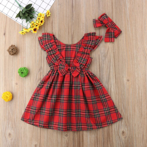2Pcs Newborn Baby Girl Dress Clothes Sleeveless Ruffle Dress Tops Skirt Outfits - Picture 9 of 9