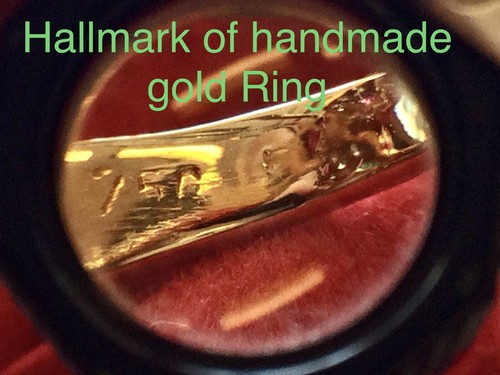 Anello Diamanti Oro 18K Zaffiri Smeraldo Gemme Fatto a Mano Anello Oro per Donna 6 US - Foto 14 di 18