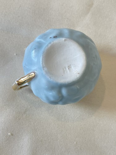 Vintage Gold Lined Pale Blue White Demitasse Cup & Saucer Germany - Picture 8 of 14