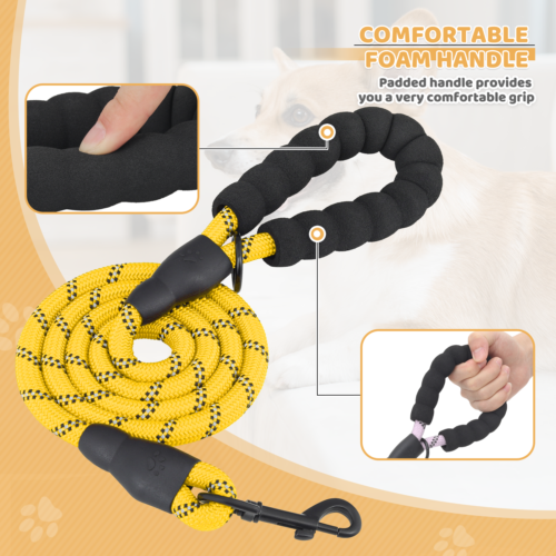 Heavy Duty Dog Leash Pet Leash 5 FT Reflective Training Slip Soft Padded Handles - Picture 6 of 10