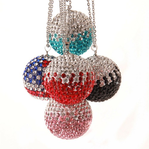 Bling Car Rear View Mirror Pendant Crystal Ornament Hanging Accessories Ball Car - Foto 12 di 18
