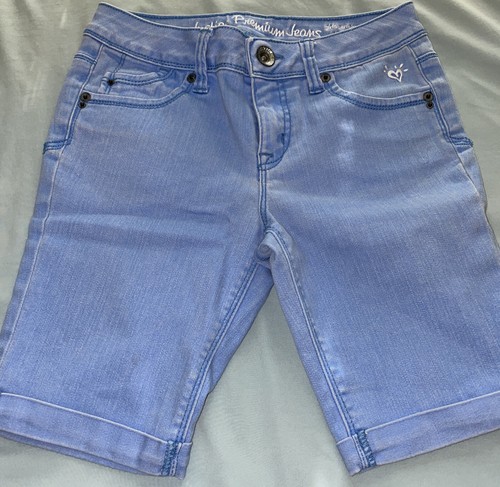 ***Justice Premium Denin Jeans Shorts Girls 12-R Light Blue Capri Shorts