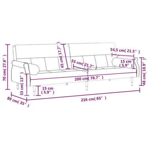 ZEYUAN Schlafsofa, Couch, Schlafcouch, Sitzecke Wohnzimmer, Wohnzimmer T4E7 - Bild 12 von 12