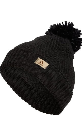 adidas Twilight 4 Womens Pom Pom Beanie - Black Onyx - Picture 1 of 5