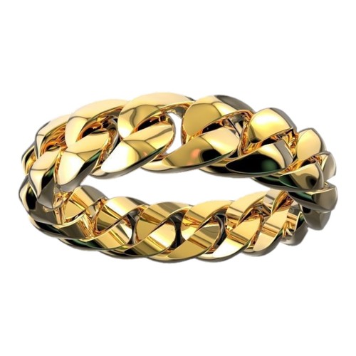 Gold Ring Cuban Men's Miami Link Solid 10mm 14K Wide Jewelry Luxury Gift Fashion - Picture 4 of 6