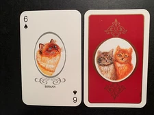 Swap Playing Card CATS  Birman  SIX OF SPADES Bridge Card BELGIUM 1988