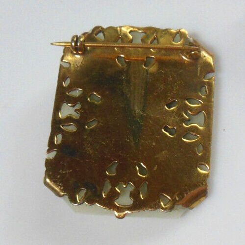 Broche camafeo perfil mujer resina tallada verde vintage raro 1,5/8" x 1,3/8" - Imagen 3 de 3