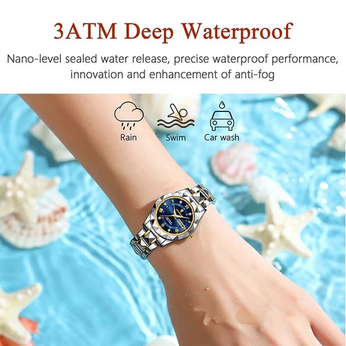 Ladies Watch Luxury Stainless Steel Women Quartz Watches Waterproof Luminous - Picture 3 of 20